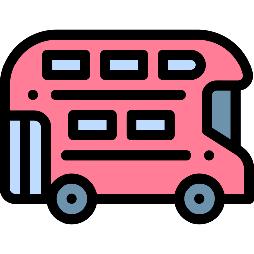 Double decker bus Detailed Rounded Lineal color icon