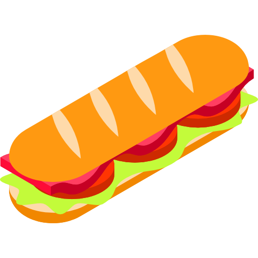 sandwich Isometric Flat icoon