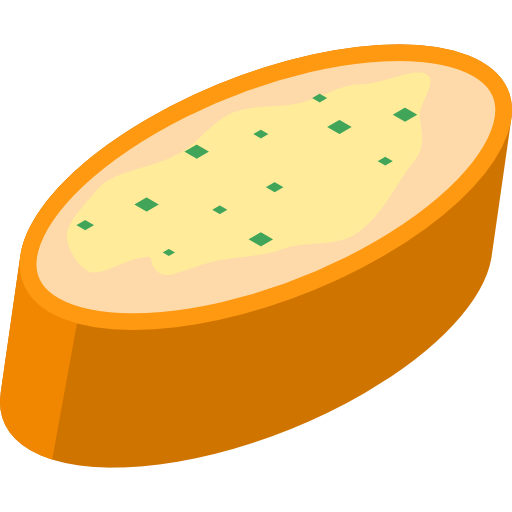 Чесночный хлеб Isometric Flat иконка