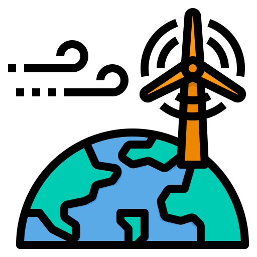 turbina eólica itim2101 Lineal Color icono
