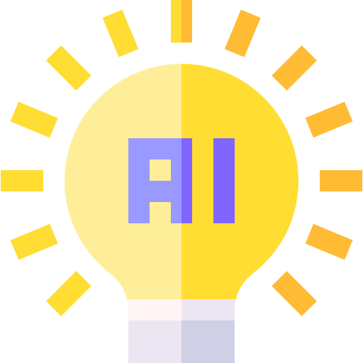 intelligenza artificiale Basic Straight Flat icona