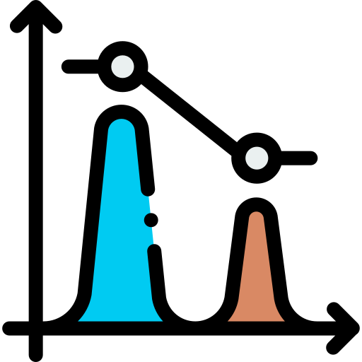 히스토그램 Detailed Rounded Lineal color icon