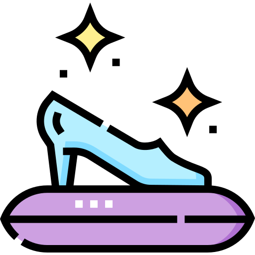 유리 신발 Detailed Straight Lineal color icon