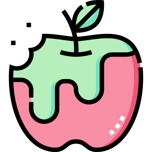 яблоко Detailed Straight Lineal color иконка