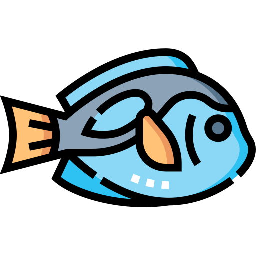 pesce codolo azzurro Detailed Straight Lineal color icona