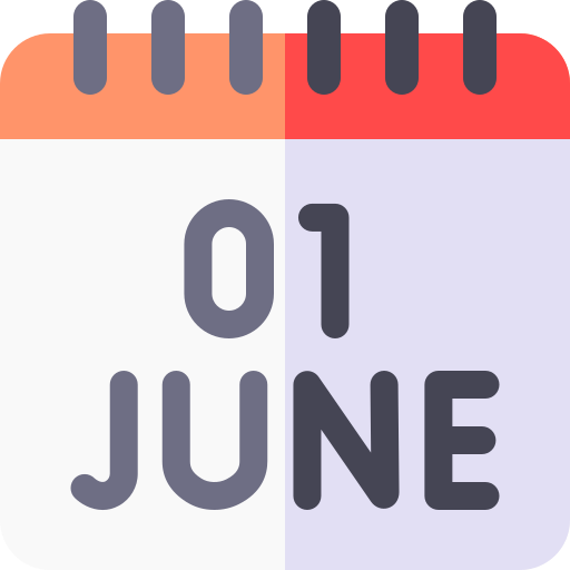 1 czerwca Basic Rounded Flat ikona