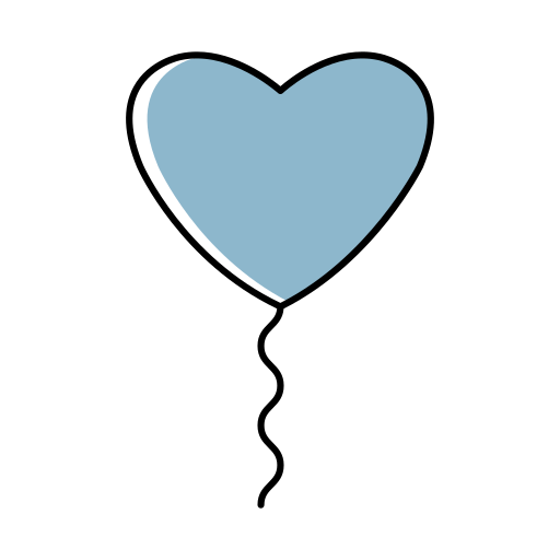 Воздушный шар в форме сердца Generic Thin Outline Color иконка