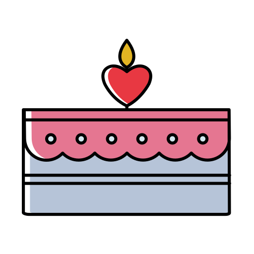 Cake Generic Thin Outline Color icon