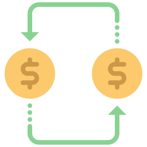 Money exchange Toempong Flat icon