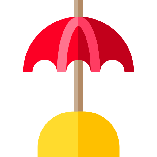 Sun umbrella Basic Straight Flat icon