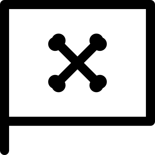bandera pirata Basic Rounded Lineal icono