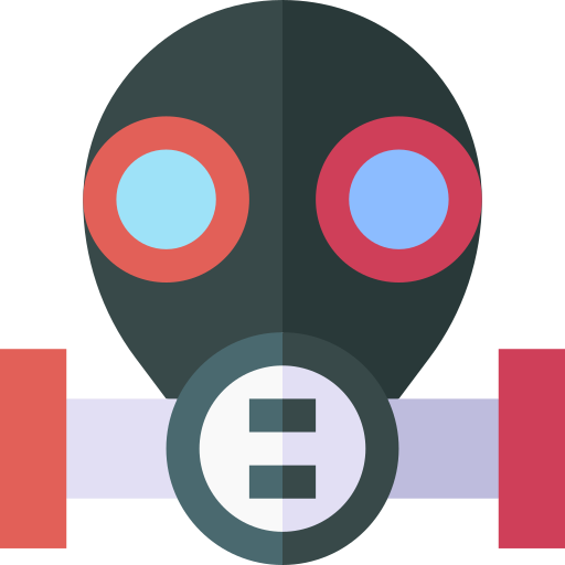 Gas mask Basic Straight Flat icon