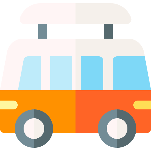furgoneta de surf Basic Rounded Flat icono