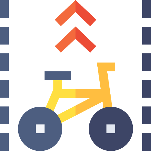 Bike lane Basic Straight Flat icon
