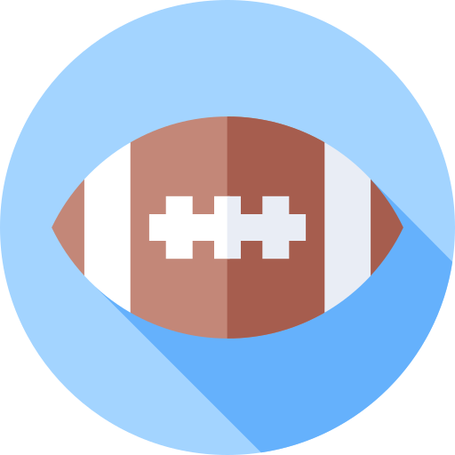 pelota de rugby Flat Circular Flat icono