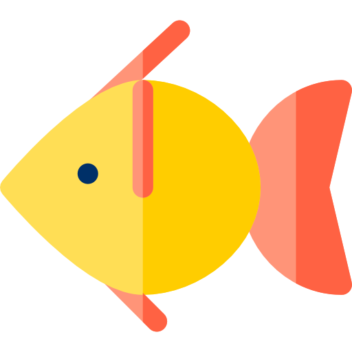 pez de colores Basic Rounded Flat icono