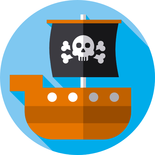 navire pirate Flat Circular Flat Icône