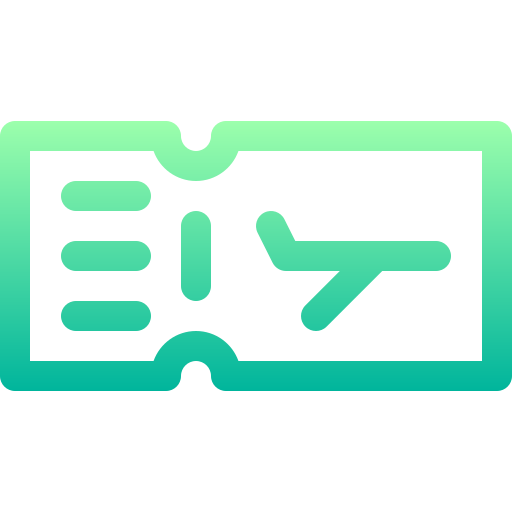 flugzeugticket Basic Gradient Lineal color icon