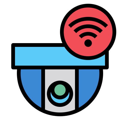 Security camera Payungkead Lineal Color icon