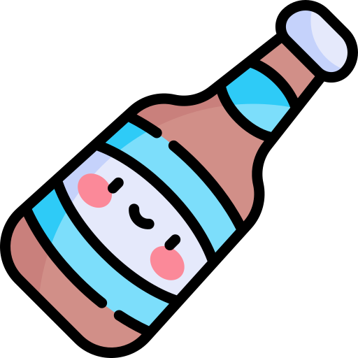 bottiglia di birra Kawaii Lineal color icona