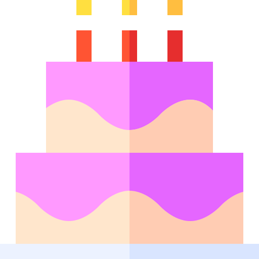 pastel de cumpleaños Basic Straight Flat icono