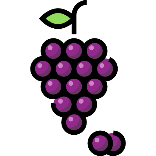 uvas Detailed Straight Lineal color icono