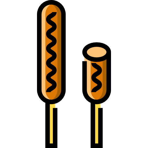 corndog Detailed Straight Lineal color icon