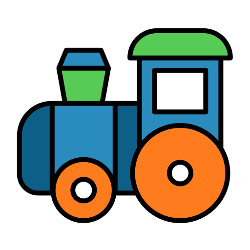 Toy train Generic Outline Color icon