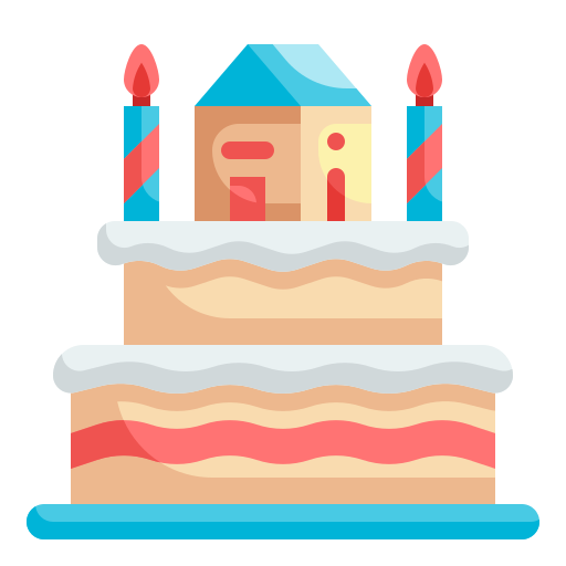 pastel de cumpleaños Wanicon Flat icono