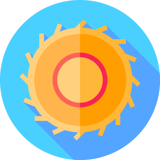 밀짚 모자 Flat Circular Flat icon