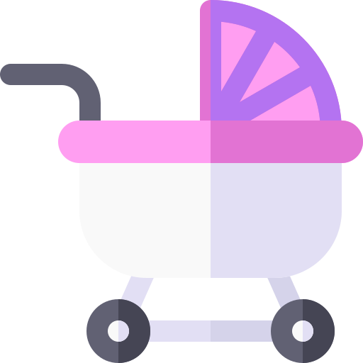 kinderwagen Basic Rounded Flat icon