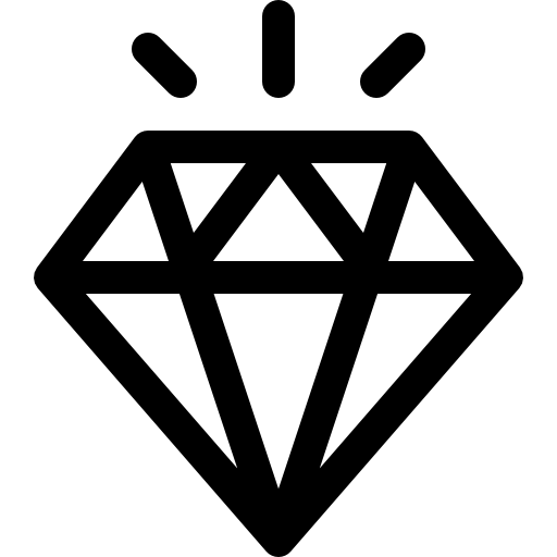 Diamond Basic Rounded Lineal icon
