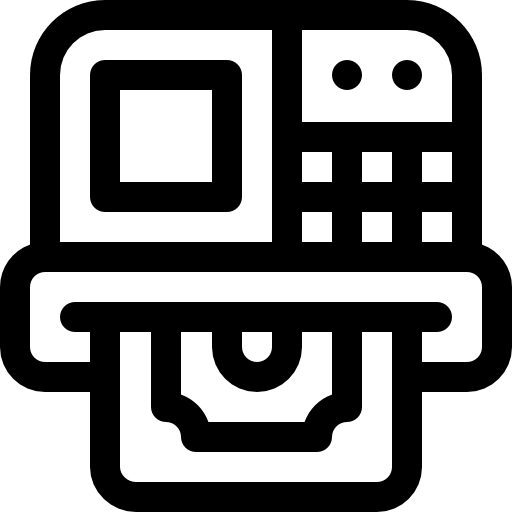 cajero automático Basic Rounded Lineal icono
