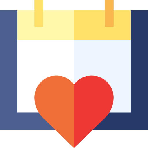 Romantic date Basic Straight Flat icon