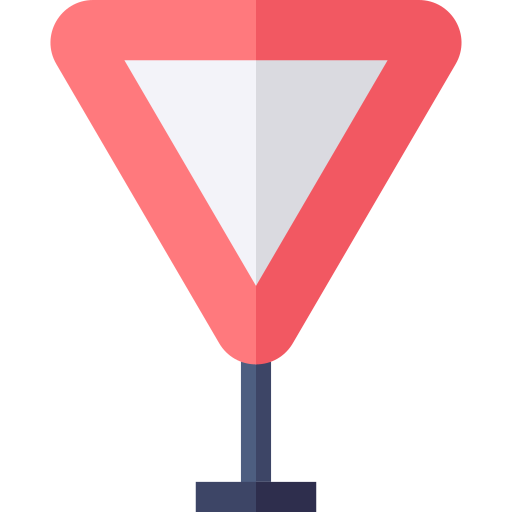 Give way Basic Straight Flat icon