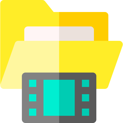 Video folder Basic Rounded Flat icon
