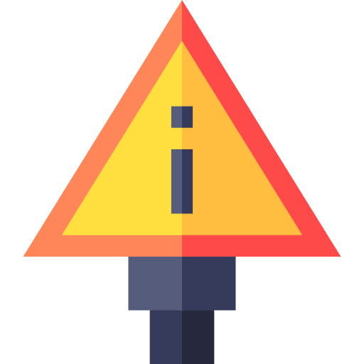 segnale di pericolo Basic Straight Flat icona