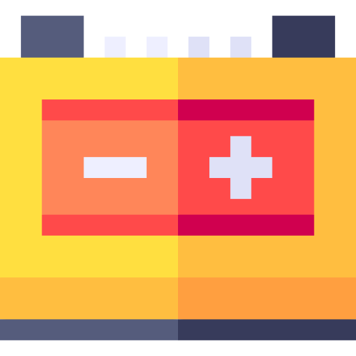 Car battery Basic Straight Flat icon