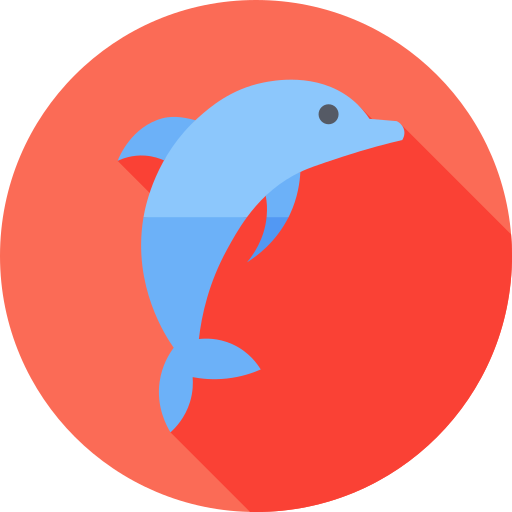 delfín Flat Circular Flat icono