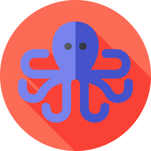 Octopus Flat Circular Flat icon