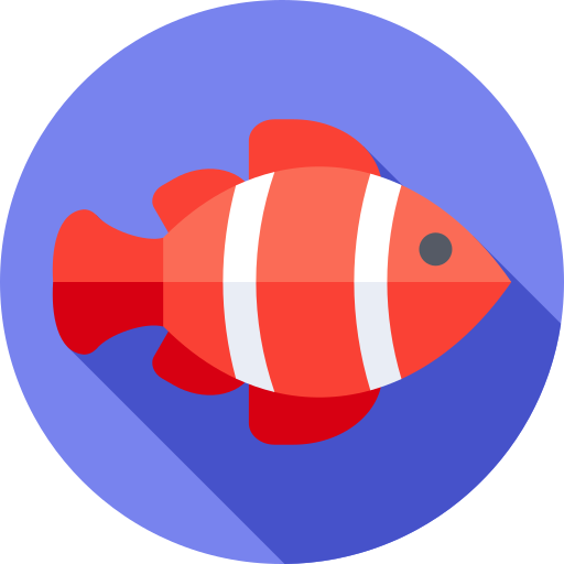 Рыба-клоун Flat Circular Flat иконка