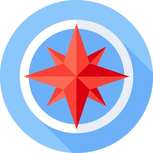 brújula Flat Circular Flat icono