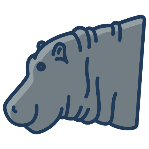 nijlpaard Icongeek26 Linear Colour icoon