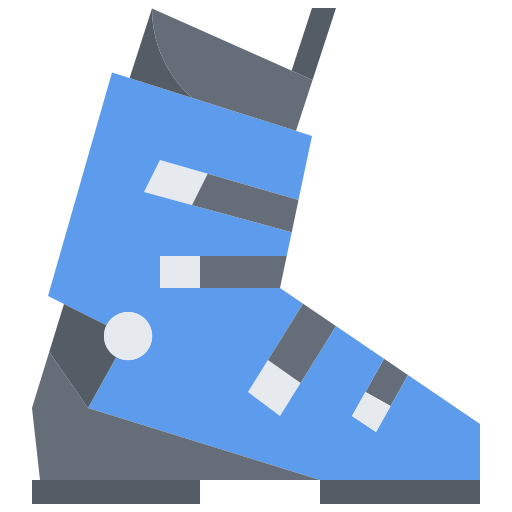 botas de esqui Coloring Flat icono