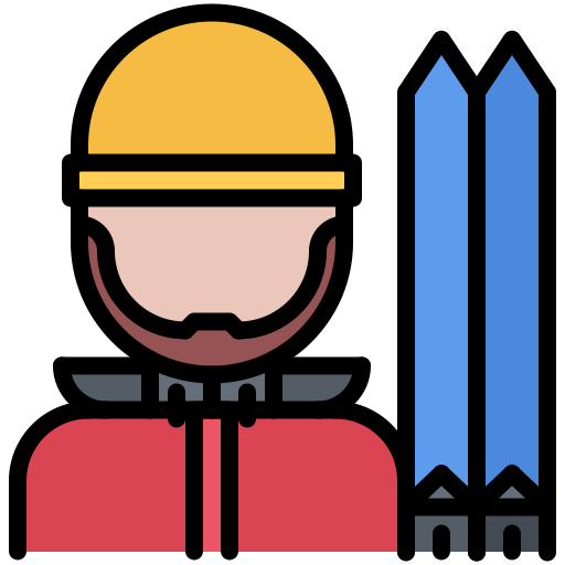 Skier Coloring Color icon