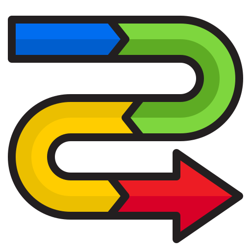 flecha srip Lineal Color icono