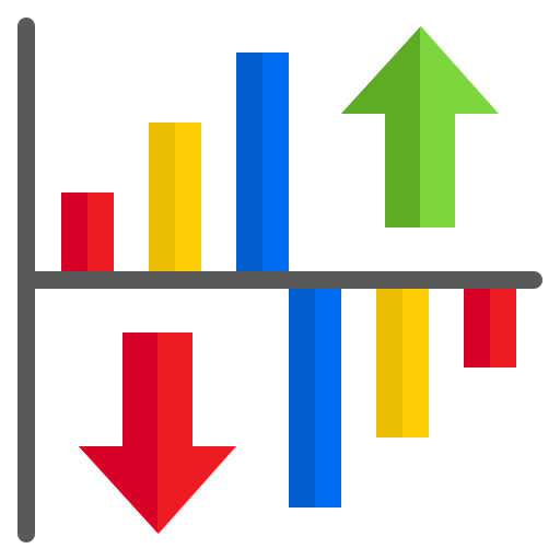 gráfico de barras srip Flat icono