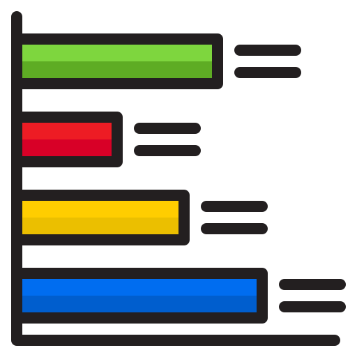 gráfico de barras srip Lineal Color icono