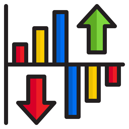 gráfico de barras srip Lineal Color icono