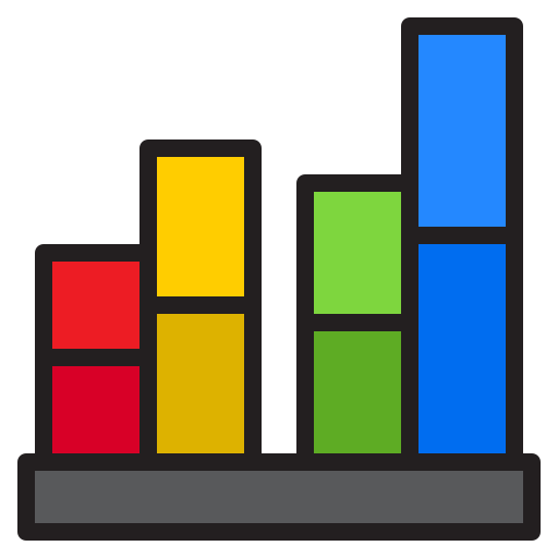 gráfico de barras srip Lineal Color icono